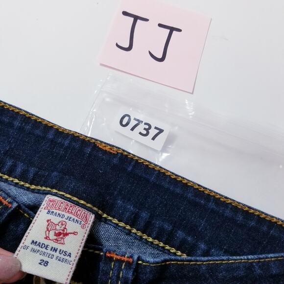 True Religion Jeans Joey Low Rise Bootcut Dark Wash Blue Denim - Picture 11 of 11